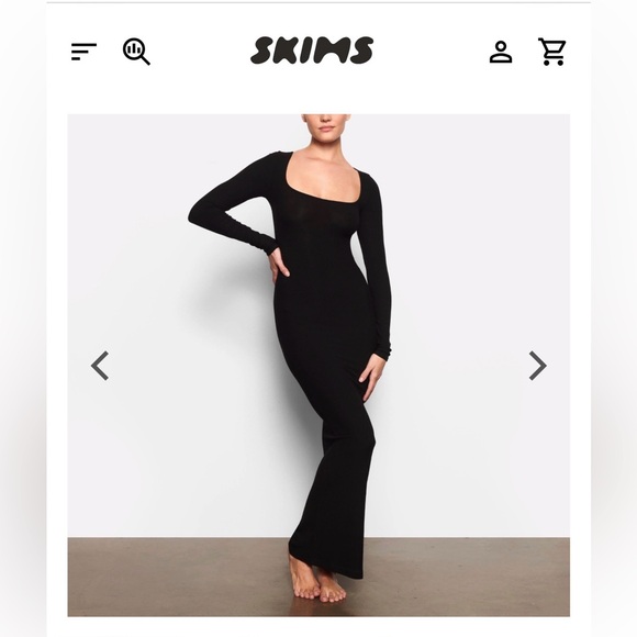 SKIMS Dresses & Skirts - SKIMS Black Long Sleeve Maxi Dress